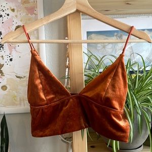 Orange Velvet Bra Top